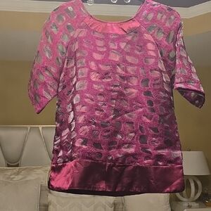 Gracia Magenta Cut-Out Blouse